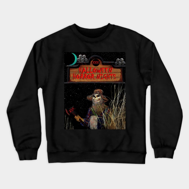 Halloween Horror Nights 30 poster art A Crewneck Sweatshirt by dltphoto